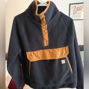 Carhartt Men's Black and Brown Fleece Sweater